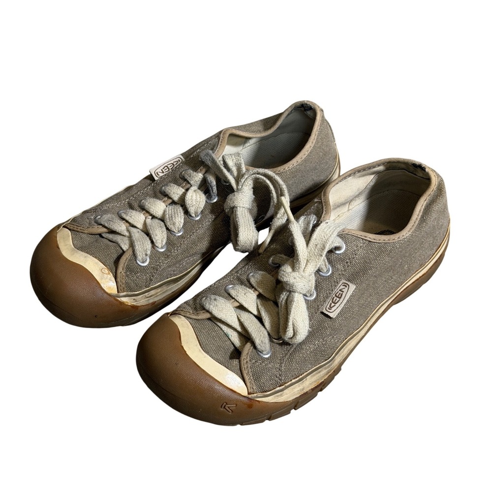 Retro Skate KEEN Vulcanized Canvas Low Top Sneakers Brown Rubber Toe Bumper 9.5